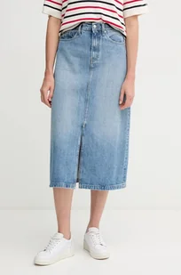 Tommy Hilfiger spódnica jeansowa kolor niebieski midi prosta WW0WW45501 - Spódnice - miniaturka - grafika 1