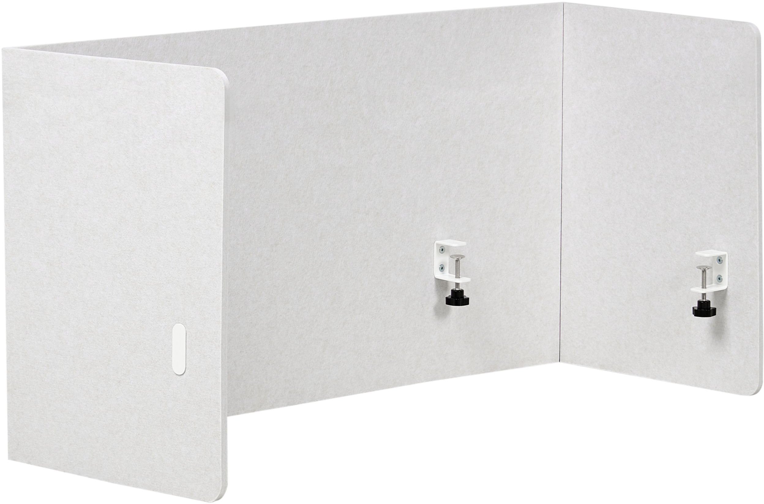 Beliani Przegroda na biurko 120 x 60 cm złamana biel SOLOA