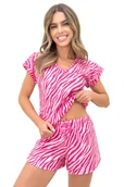 Piżamy damskie - Piżama damska Zebra short - miniaturka - grafika 1