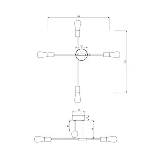 Luminex Flame 3909 lampa wisząca zwis 4x60W E27 czarna/chromowana - Lampy sufitowe - miniaturka - grafika 3