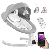 Leżaczki i huśtawki - Elektryczny bujaczek-leżaczek tulano astrid 35, automatyczne bujanie, bluetooth, jasnoszary - miniaturka - grafika 1