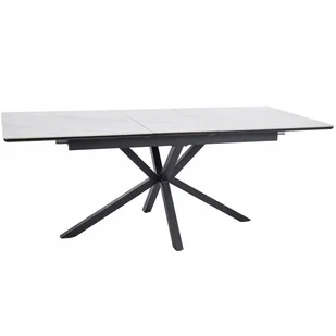 Stół Logan Ceramic 160/200x90cm Biały Mat/Czarny Mat Industrialny - Stoły - miniaturka - grafika 1