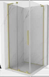 Mexen Velar L kabina prysznicowa rozsuwana 100x100 cm, transparent, złota szczotkowana - 871-100-100-03-55 - Kabiny prysznicowe - miniaturka - grafika 1