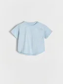 Bluzki dla niemowląt - Reserved - T-shirt z asymetrycznym dołem - jasnoniebieski - miniaturka - grafika 1