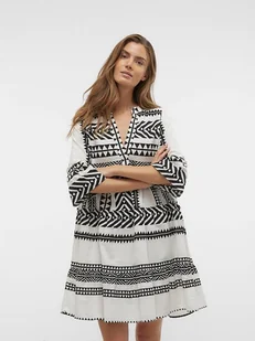 Vero Moda Sukienka w kolorze biało-czarnym - Sukienki Vero Moda Sukienka w kolorze biało-czarnym - Sukienki - miniaturka - grafika 1