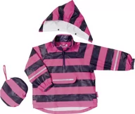 Kurtki i płaszcze dla chłopców - Playshoes Unisex dziecięce ponczo przeciwdeszczowe w paski, płaszcz przeciwdeszczowy, różowy/liliowy, 92 cm - miniaturka - grafika 1