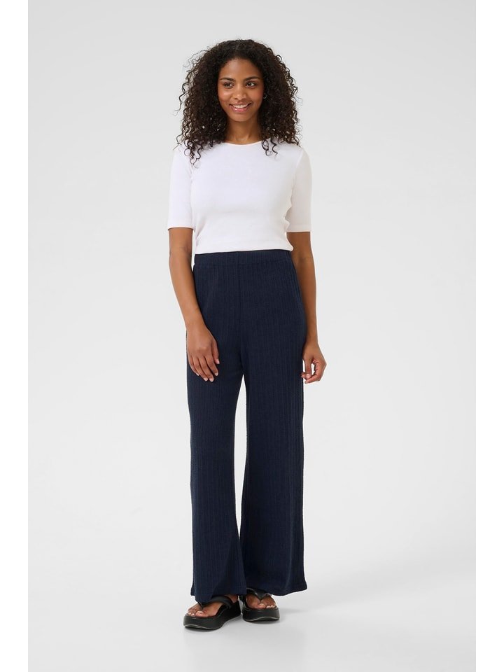 Kaffe Spodnie dzianinowe w kolorze czarnym