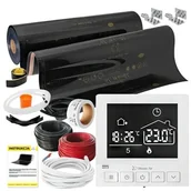 Ogrzewanie podłogowe - Folia grzewcza na podczerwień MISSION AIR Black Silver PTC 160W/m2 20m² szer. 100cm + regulator Aries Biały - miniaturka - grafika 1