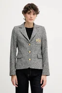 Marynarki i żakiety damskie - Tommy Hilfiger marynarka z dodatkiem wełny kolor czarny jednorzędowa wzorzysta WW0WW48786 - miniaturka - grafika 1