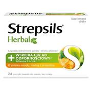 Przeziębienie i grypa - Strepsils Herbal miod melisa propolis x24 pastylki do ssania - miniaturka - grafika 1
