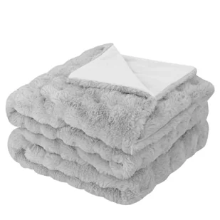 Koc pluszowy Vouge szary 220 x 240 cm - Koce - miniaturka - grafika 1