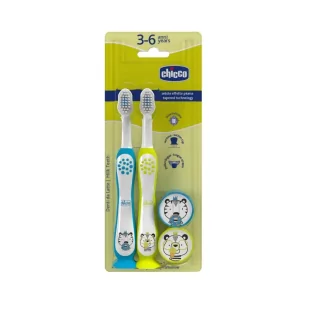 Szczoteczka do zębów Tiger Panda 3-6L 2szt - Chicco - Zabawki interaktywne dla dzieci - miniaturka - grafika 1