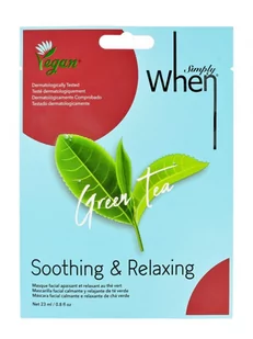 WHEN WHEN Vege Maska na twarz w płacie Green Tea Soothing & Relaxing 23ml - Maseczki do twarzy - miniaturka - grafika 1