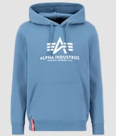 Bluzy męskie - Bluza ALPHA INDUSTRIES BASIC niebieska (airforce blue) kaptur 178312 538-XXL - miniaturka - grafika 1