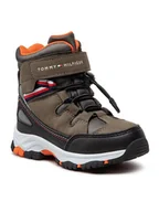Buty dla chłopców - Tommy Hilfiger Śniegowce Tech Bootie T3B5-32542-1487 M Zielony - miniaturka - grafika 1