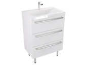 Szafki łazienkowe - Szafka Stojąca Z Umywalką ATH 60 cm - Biały Mat - Uchwyty Stal Szczotkowana - miniaturka - grafika 1