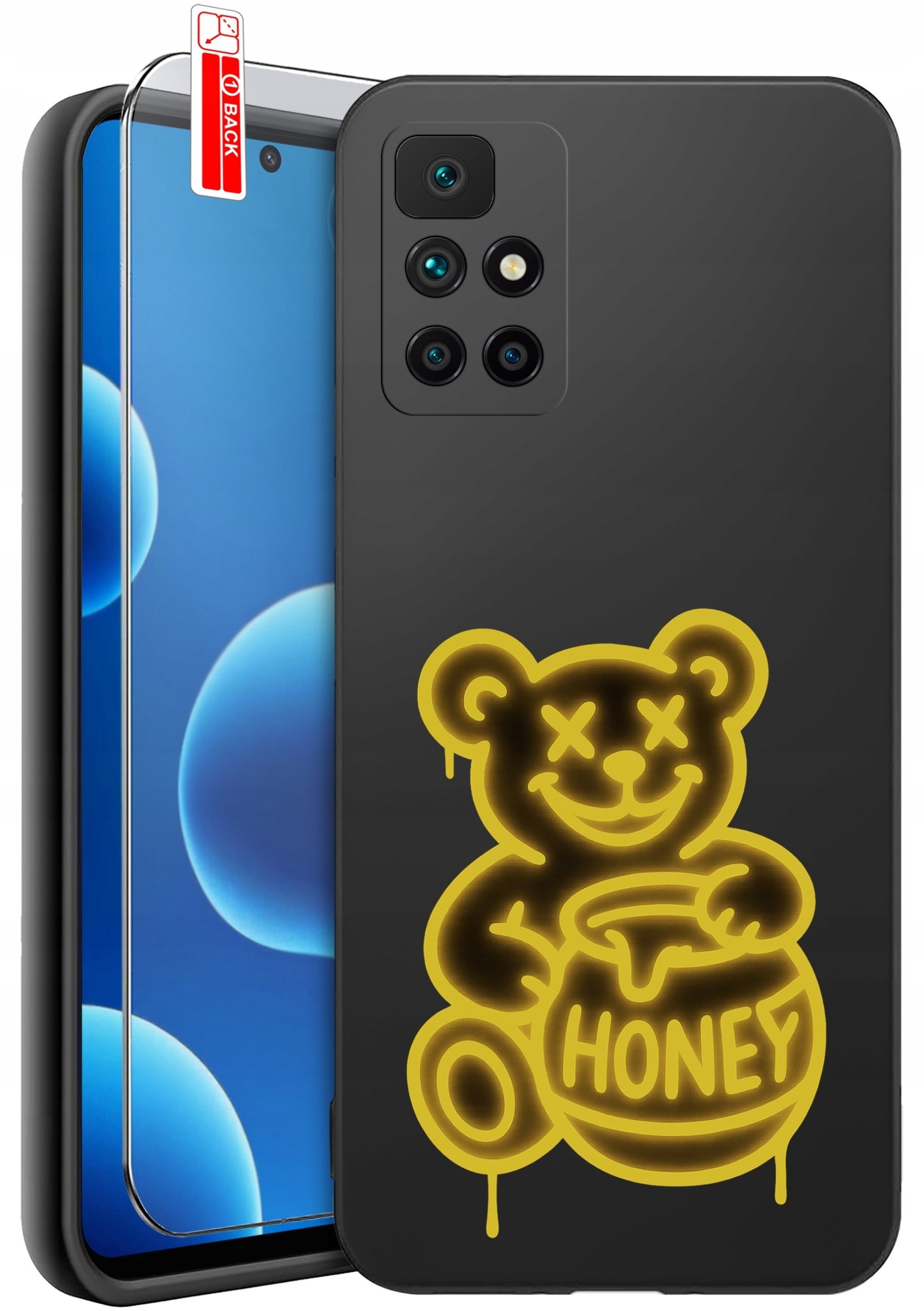 krainaGSM Etui Do Xiaomi Redmi 10 Wzory Silikonowe Matt Case + Szkło 9H