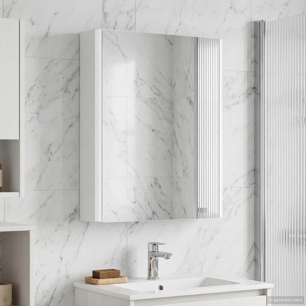 vidaXL vidaXL Szafka z lustrem do łazienki Biały 43 x 11,5 x 60,5 cm