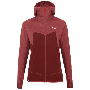 Bluza damska Salewa Puez Hybrid PL W FZ Rozmiar: L / Kolor: ciemnoczerwony - Bluzy sportowe damskie - miniaturka - grafika 1