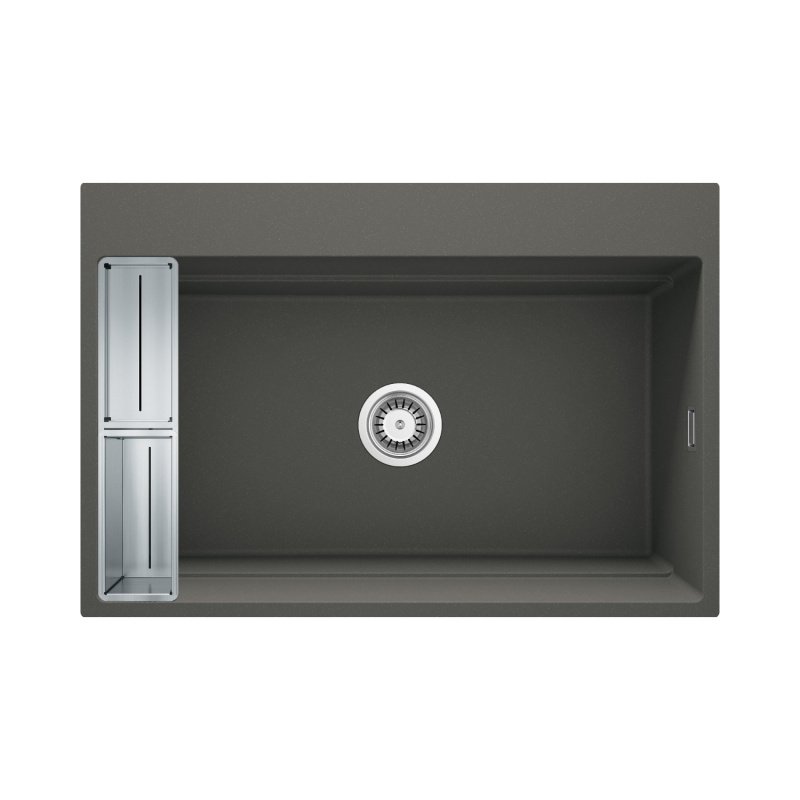 Deante Magnetic Zlewozmywak granitowy jednokomorowy 76x52 cm antracyt metalik ZRM_T10B