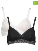 Biustonosze ciążowe - Petit Fleur Biustonosze (2 szt.) w kolorze białym i czarnym do karmienia - miniaturka - grafika 1