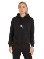 Bluzy damskie - Calvin Klein Bluza Damska Monologo Hoodie Black J20J218983 Beh Xs - miniaturka - grafika 1