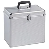 Akcesoria gramofonowe - Hama Kufer Na 50 Płyt Winylowych Srebrny 001814350000 - miniaturka - grafika 1