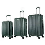 Walizki - Zestaw walizek SEMI LINE T5948-0 Ciemno-zielony - miniaturka - grafika 1
