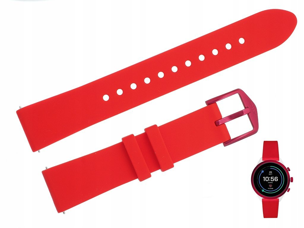 Pasek do zegarka Fossil FTW6052 18 mm czerwony