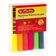 Masy plastyczne - Herlitz Plastelina fluorescencyjna 6 kolorów - miniaturka - grafika 1
