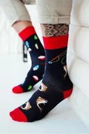 Skarpetki męskie - Skarpety męskie bawełniane z grafiką wędkarską Milena - miniaturka - grafika 1