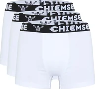 Majtki męskie - Bokserki męskie CHIEMSEE, 3-pak - szorty, logo w pasie, jednokolorowe, białe S - miniaturka - grafika 1