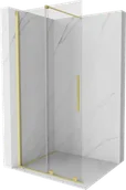 Ścianki i drzwi prysznicowe - Mexen Velar drzwi prysznicowe rozsuwane Walk-in 90 cm, transparent, złote szczotkowane - 871-090-000-03-55 - miniaturka - grafika 1