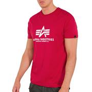 Koszulki męskie - Koszulka Alpha Industries Basic T-shirt 100501523 - czerwona - miniaturka - grafika 1