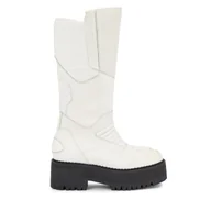 Kozaki damskie - Kozaki Tommy Jeans Tjw Long Shaft Biker Boot EN0EN02376 Biały - miniaturka - grafika 1