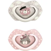 Smoczki uspokajające - canpol Babies Canpol Babies smoczek silikonowy 6-18m-cy symetryczny Bonjour Paris 2szt - miniaturka - grafika 1