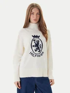 Swetry damskie - Tommy Hilfiger Golf WW0WW46434 Écru Regular Fit - miniaturka - grafika 1