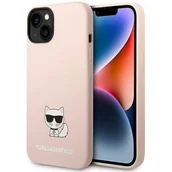 Etui i futerały do telefonów - Karl Lagerfeld Obudowa dla telefonów komórkowych Liquid Silicone Choupette na Apple iPhone 14 Plus KLHCP14MSLCTPI Różowy - miniaturka - grafika 1