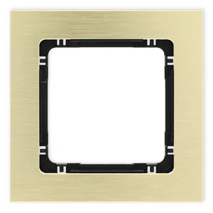 Karlik Ramka pojedyncza Deco metal - mosiądz szczotkowany, czarny - Klawisze i ramki - miniaturka - grafika 1