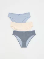 Majtki damskie - Reserved - Bawełniane majtki figi 3 pack - jasnoniebieski - miniaturka - grafika 1
