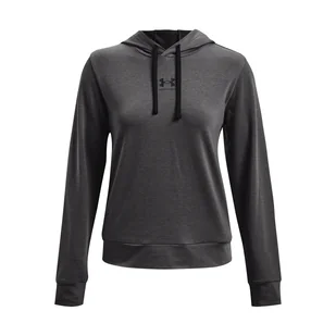 Damska Koszulka z długim rękawem UNDER ARMOUR RIVAL TERRY HOODIE 1369855-010 – Szary - Koszulki i topy damskie - miniaturka - grafika 1