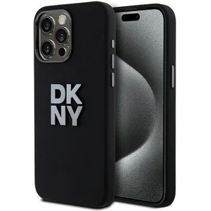 Oryginalne Etui APPLE IPHONE 15 PRO MAX DKNY Hardcase Liquid Silicone Metal Logo (DKHCP15XSMCBSK) czarne - Etui i futerały do telefonów - miniaturka - grafika 1