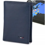 Portfele - Portfel skórzany męski mały pionowy z flagą granatowy RFiD Beltimore D48 - miniaturka - grafika 1