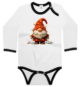 Body dla niemowląt - Body dziecięce Świąteczny Krasnal Gnom Lampki Choinkowe Święta 98/104 - miniaturka - grafika 1