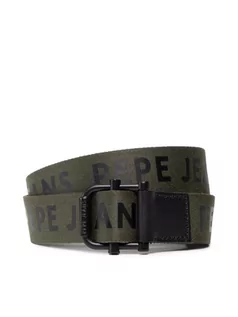 Paski - Pepe Jeans Pasek Męski Angel Reverse Belt PM020985 Zielony - grafika 1