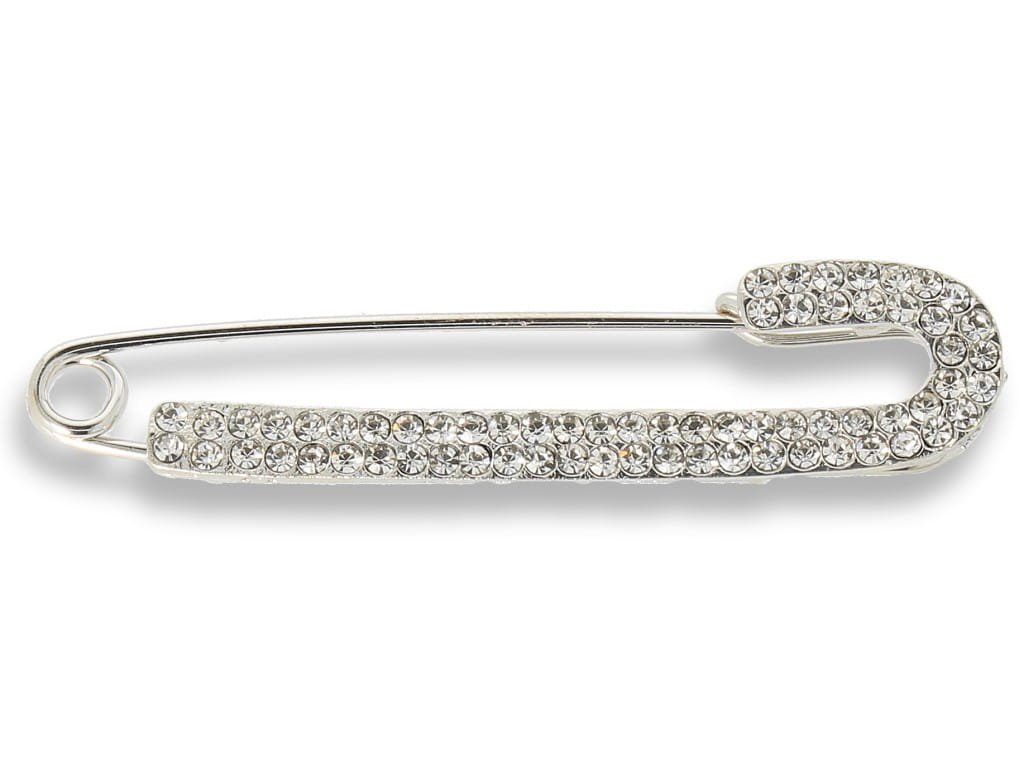 Broszka Damska Srebrna Agrafka Z Cyrkoniami