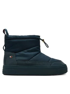 Tommy Hilfiger Śniegowce Flag Nylon Mini Snowboot FW0FW08334 Granatowy - Śniegowce damskie - miniaturka - grafika 1