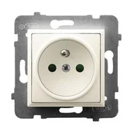 Gniazdka elektryczne - Ospel ARIA Gniazdo pojedyncze z uziemieniem z przesłonami torów prądowych ECRU ARIA GP-1UZP/M/27 - miniaturka - grafika 1