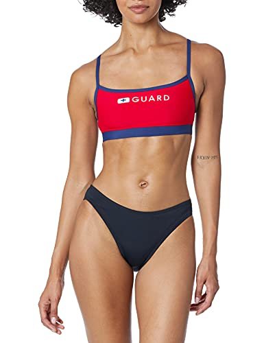 Speedo Damski strój kąpielowy z cienkim paskiem Guard, Speedo Endurance Lite Czerwony USA L