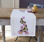 Pasmanteria - Haft krzyżykowy, Zestaw do haftu, Bieżnik - Motylki - miniaturka - grafika 1